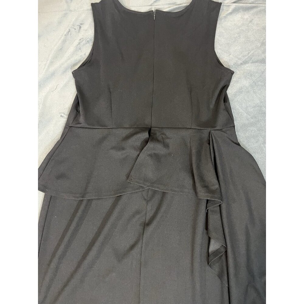 Ashley Stewart Asymmetric Peplum Black Dress - Picture 13 of 16